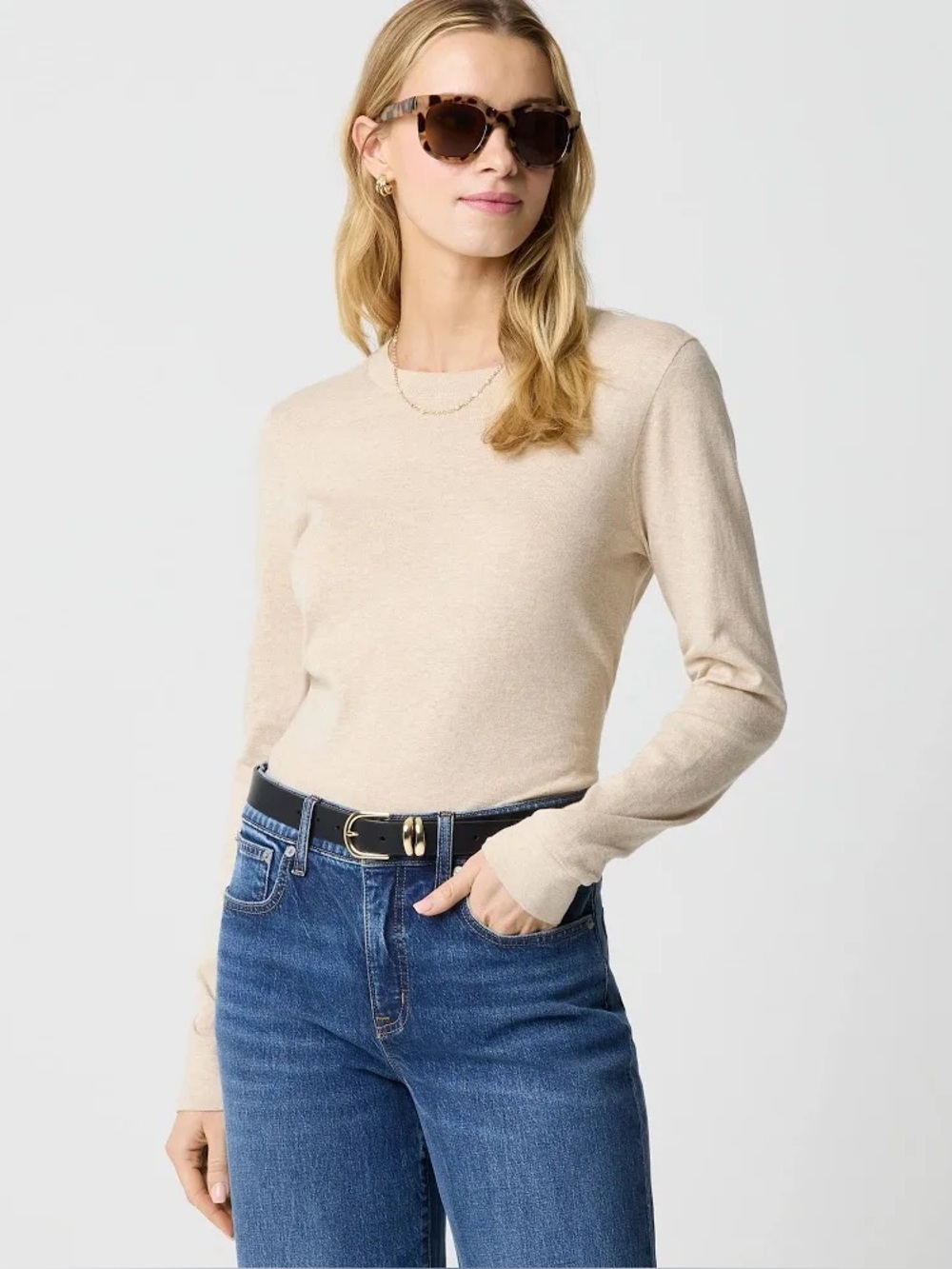 J. Crew Women's Crewneck Sweater — Light Beige